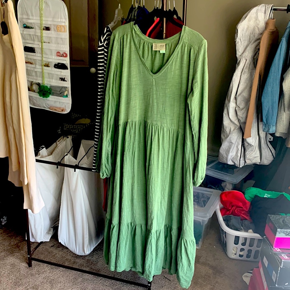 Dusty green Anthropologie dress - Saturday Sunday